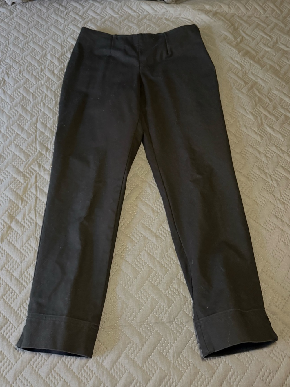 Ellen Tracy Ankle Pants Womens Size 6 Black Side Zip Cotton